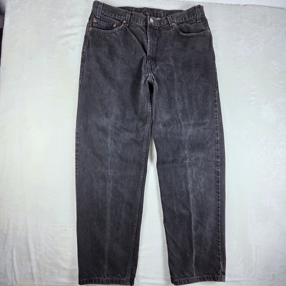 VTG 90s Levi's 550 Relaxed Fit Jeans Men's 40x32(37x30) Faded Black Baggy Grunge